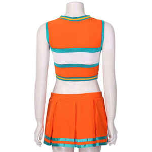 Uniformes de cheerleading pour femmes adultes confortables et personnalisés, style jupe en spandex/coton, impression par transfert thermique professionnelle, haute qualité - Product Image 1