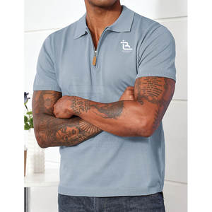 El mejor artículo Camiseta polo con cremallera de cuarto de verano de nuevo diseño de alta calidad hecha en Pakistán con mangas cortas - Product Image 2