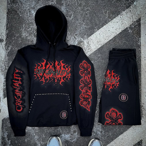 <b>Men</b> Tracksuit Custom Graphic Digital Sportswear Heavyweight Oversized Sweatsuits 100%Cotton Streetwear Flared Tracksuits for <b>Men</b> - Product Image 3