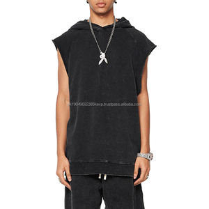 2026 <b>men's</b> summer <b>hoodies</b> & sweatshirts tops dropped shoulder loose fit <b>men</b> solid casual baggy street wear <b>sleeveless</b> <b>hoodies</b> - Product Image 1