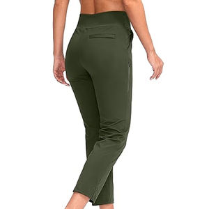 Pantalones de Golf con corte de bota al tobillo elásticos 7/8 para mujer, ligeros, de secado rápido, rendimiento deportivo, informales, 5 bolsillos, cintura media, Parte delantera plana - Product Image 4