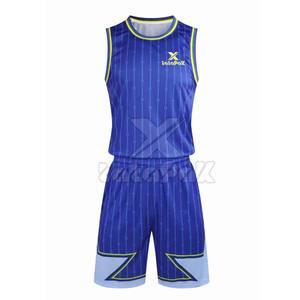 เสื้อบาสเก็ตบอลพรีเมียม แห้งเร็ว ระบายอากาศได้ดี ผลิตจากโพลีเอสเตอร์ 100% รับผลิตตามแบบ OEM พิมพ์ลายได้ตามต้องการ มีไซส์สำหรับผู้ใหญ่ ชุดยูนิฟอร์มทีมบาสเก็ตบอล - Product Image 1