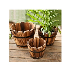 Pot de fleur en bois de grande capacité très à la mode Look fantaisie Plusieurs couleurs Prix abordable Utilisation la plus tendance pour les décors de jardin - Product Image 1