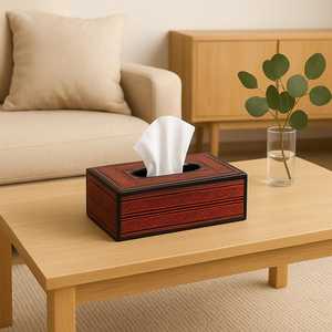 Caja de pañuelos de nogal de lujo | Soporte de papel de madera para baño y sala de estar | Estuche de almacenamiento de escritorio moderno | Organizador de decoración del hogar - Product Image 1