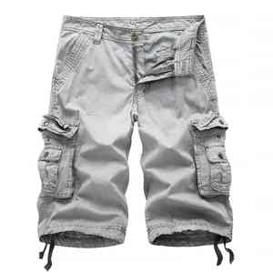 2025 été hommes Cargo Shorts-décontracté solide multi-poches hommes Cargo Shorts OEM Service grande taille peignée PCS-R-174 - Product Image 4