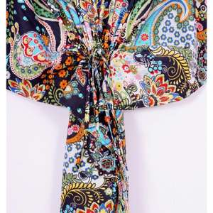 Evening Party Wear Women's <b>Long</b> Abaya <b>Dress</b> Hand Block Printed Kaftan <b>Casual</b> Middle Eastern Handmade Pure Cotton Summer Autumn - Product Image 3