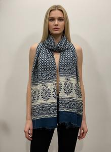 Écharpe longue en coton imprimé naturel, châle, dupatta, couvre-épaules de plage d'été pour femmes, traditionnel, fait à la main, pour les fêtes - Product Image 3