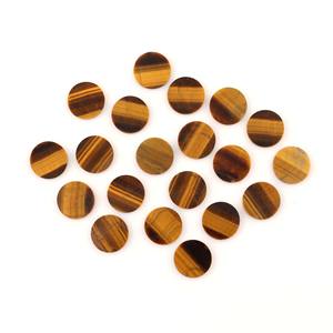 พลอยตาเสือธรรมชาติ12มม. แบนเรียบทรงกลมหลวมอัญมณี Cabochon สำหรับเครื่องประดับแหวนจี้ - Product Image 5