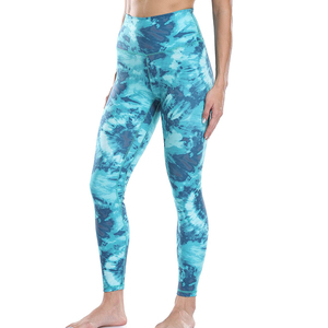 Legging personnalisé taille haute pour femmes coupe ajustée en coton mélangé OEM vente en gros pantalons de yoga de gymnastique vêtements de sport pour le fitness et l'entraînement - Product Image 1