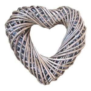 Heart-Shaped <b>Small</b> Wicker <b>Wreath</b> for Wall Hanging Decor - Product Image 1