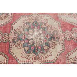 Alfombra Vintage de 4.2x7.3 pies, Alfombra Turca, Alfombra con Borde Rojo - Product Image 5