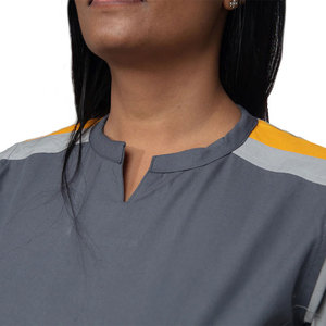 Custom Made Doctor Approved Womens Contrast Sleeve <b>Nurse</b> Uniform Lightweight Fabric Short Sleeve <b>Nurse</b> <b>Scrubs</b> For Daily Waer - Product Image 2