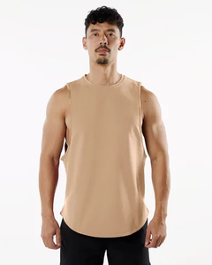 เสื้อกล้ามออกกำลังกายสีพื้นสำหรับผู้ชายสำหรับฤดูร้อนเสื้อกล้ามใส่ออกกำลังกายแขนกุดเล่นกีฬาทำจากแฟชั่นระบายอากาศได้ดี - Product Image 5