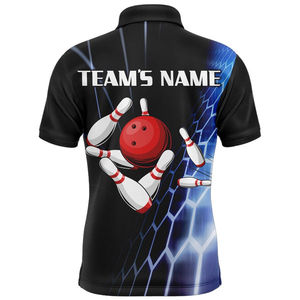 Polo de bowling pour homme, de haute qualité, imprimé par sublimation personnalisée, imperméable, à séchage rapide, confortable, élégant, tricoté, classique, pour équipe - Product Image 4