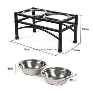 Set Of 2 Metallic Feeding Dog Bowls Premium Quality Round Shape Garden Decorative Unique Dog Water and Food Bowl For Supplies - Product Image 6