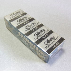 Cuchillas de afeitar de doble filo de acero inoxidable Platinum Plus Vintage, paquete de 20, NOS Original Barber - Product Image 1