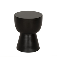 Table d'appoint extérieure légère en fibro-ciment noir moderne, fabriquée par une usine de confiance, pour cuisine, salle à manger, extérieur, hôpital, avec logo personnalisé