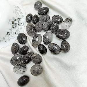 Wholesale <b>Polished</b> <b>Black</b> Rutile Tumbled Stones Natural Semi Precious Healing Crystals for Jewelry Making and Decoration - Product Image 2