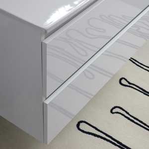Ensemble de salle de bain Baltimora avec miroir et vasque à tiroirs blanc brillant de 100 cm - Product Image 4