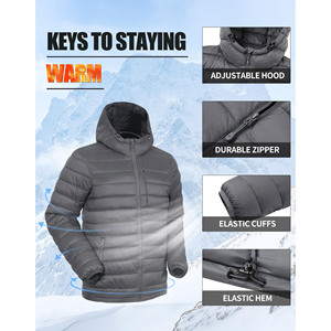 Chaqueta de Plumón para Hombre, Talla Grande, con Logotipo Personalizado, Envío Rápido, Chaqueta de Invierno con Capucha Desmontable, Chaqueta Brillante para Hombre - Product Image 4