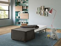 EVERGREENWEB Canapé-lit convertible moderne et extensible, matelas fabriqué en Italie, housse amovible, métal souple, pour l'école et la maison
