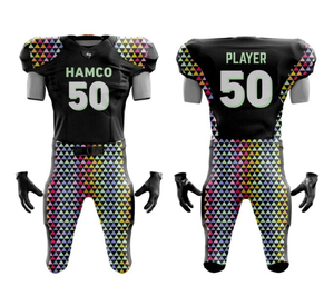 Camiseta deportiva de uniforme de fútbol americano con diseño de bandera americana sublimada completa personalizada con el nombre del jugador - Product Image 6