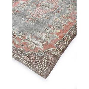 พรมขนสัตว์ถักมือสีน้ำตาลเบจวินเทจ รุ่น Pae-2802 สำหรับใช้ในบ้าน-ลายเมดัลเลียนรูปสี่เหลี่ยมผืนผ้าแบบนามธรรมสำหรับห้องนั่งเล่น ห้องโถง และห้องอื่นๆ - Product Image 2