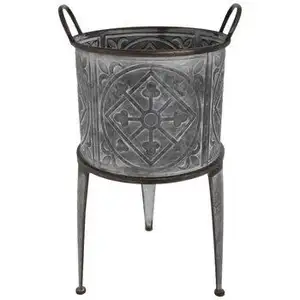 Jardinières de style unique fournies par l'Inde Meilleure vente de jardinière en fer de finition antique décorative galvanisée en métal pour pots de jardin - Product Image 1