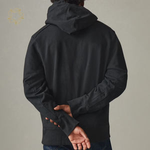 Sweat-shirt à capuche solide avec capuche en fourrure Sweat-shirt à capuche en coton biologique Sweat-shirt à capuche pour hommes écologique - Product Image 6