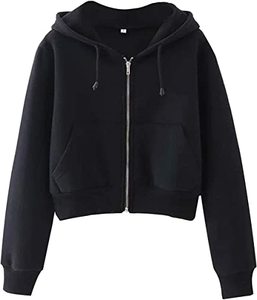 Women's Spring Casual Printed Letter Pattern Short <b>Zip</b>-<b>Up</b> Eco-Friendly Fleece Hoodie - Product Image 3