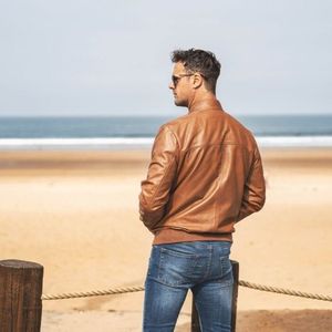 แจ็คเก็ตหนัง BOMBER JACK Tan - Product Image 2