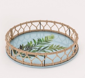 Plateaux miroir élégants vente en gros, fournitures de Restaurant et d'hôtel, breloques de rangement rondes, vanité en verre, plateaux décoratifs de service en métal doré - Product Image 6