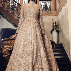 Vestido de novia ANARKALI LEHENGA & DUPATTA, bordado pesado impresionante, embellecido con cuentas de cristal, piedra, trabajo DABKA, 2023 - Product Image 1
