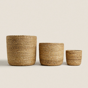 Panier de rangement en jonc de mer naturel, décoration intérieure, panier à linge - Product Image 2