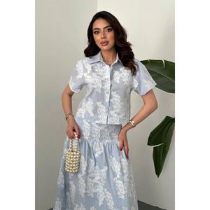 Ensemble chemise bleue et jupe corset - Bleu - Product Image 3