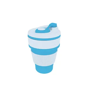 Silikon Colla psible Travel Cup Box Paket Wasser Kaffee Camping Faltbarer Trinkbecher für Kinder Erwachsene Faltbarer Silikon becher