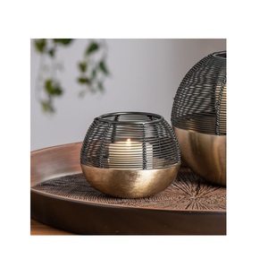 Portavelas de latón de diseño industrial, candelabros decorativos dorados para bodas, candelabro de Metal con artesanía natural - Product Image 1