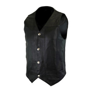 Gilet de moto en cuir avec fermeture à bouton de couleur rose, gilet professionnel, prix raisonnable, grande taille, gilet en cuir pour femmes - Product Image 5