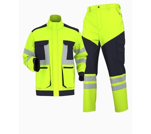 Vêtements de travail d'hiver fluorescents, chauds et imperméables pour hommes, vêtements de sécurité réfléchissants pour la route, support en polaire haute visibilité en usine - Product Image 4