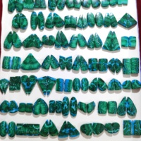 Lot prêt à vendre de paires de cabochons de malachite de chrysocolle naturelle polie pour la fabrication de pierres précieuses pour la guérison de pierres précieuses en vrac
