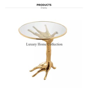 โต๊ะกาแฟทรงกลมขนาดใหญ่สไตล์วินเทจชุบทองเกรดสูงอุปกรณ์เฟอร์นิเจอร์ห้องนั่งเล่นจากอินเดีย - Product Image 4