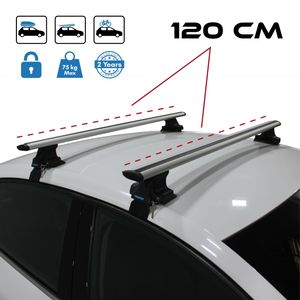 TrophyBars Barres transversales de toit en aluminium anodisé de 120 cm, robustes, porte-bagages pour Hyundai Elantra 3 Hatchback 2000-2006 - Product Image 1