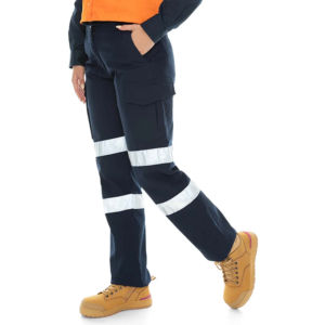 Pantalones DE TRABAJO lavados de algodón OEM 100% para hombres y niños, ajustados con múltiples bolsillos reflectantes para minería, estilo frontal plano - Product Image 2