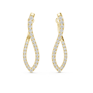 ต่างหูเพชรกลมสำหรับผู้หญิงหินหรูหราได้รับการรับรองในห้องปฏิบัติการขายส่งและออกแบบตามสั่ง - Product Image 2