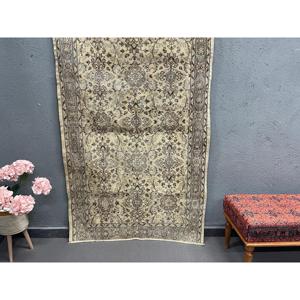 พรมวินเทจขนาด 3.9x6.2 ฟุต, พรม, พรมลายพรางสีน้ำตาลทำจากขนสัตว์ - Product Image 1