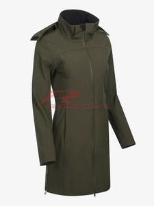 Abrigo largo de equitación para mujer, venta al por mayor, innovador, impermeable, transpirable, tejido elástico, diseño elegante, competición ecuestre, nailon - Product Image 4