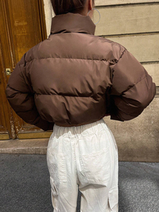 Puffer Jacket Crop Top Embroidered for <b>Women</b> Cold <b>Weather</b> Jacket With Full Customization on Trending - Product Image 6