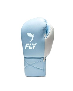 Gants de boxe super luxueux bleu ciel et blanc à lacets, en cuir véritable personnalisé, équipement sportif d'arts martiaux MMA Muay Thai - Product Image 2