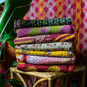 Couette kantha vintage, couverture de kantha recyclé, couette indienne kantha, cadeau fait main, nouveau, literie - Product Image 4