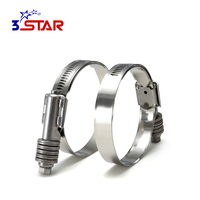 Collier de serrage en acier inoxydable Torque, boulon en T, 50 mm et 80 mm, colliers de serrage pour tuyaux automobiles